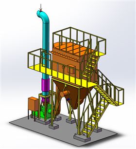 滤袋除尘器设备三维图